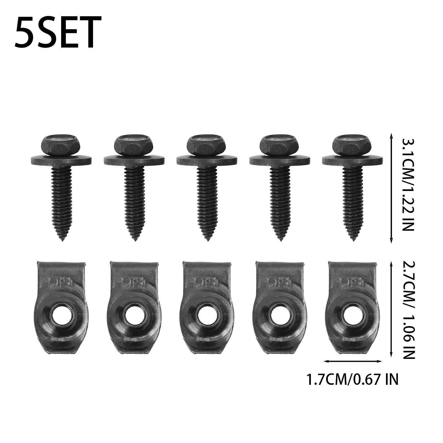 Car U Type Clips M6 Bolt and Nut Set 6mm Pointed Thread Screws with U Shaped Clip Nuts Fastener for License Plate Fender Bumper
Car U Type Clips M6 Bolt and Nut Set 6mm Pointed Thread Screws with U Shaped Clip Nuts Fastener for License Plate Fender Bumper