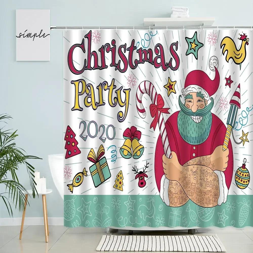 Cartoon Merry Christmas Shower Curtain Santa Claus Snowman Animal Fun Child Bathroom Decor With Hook Waterproof Polyester Screen 90x180cm-35x70in
Cartoon Merry Christmas Shower Curtain Santa Claus Snowman Animal Fun Child Bathroom Decor With Hook Waterproof Polyester Screen 90x180cm-35x70in