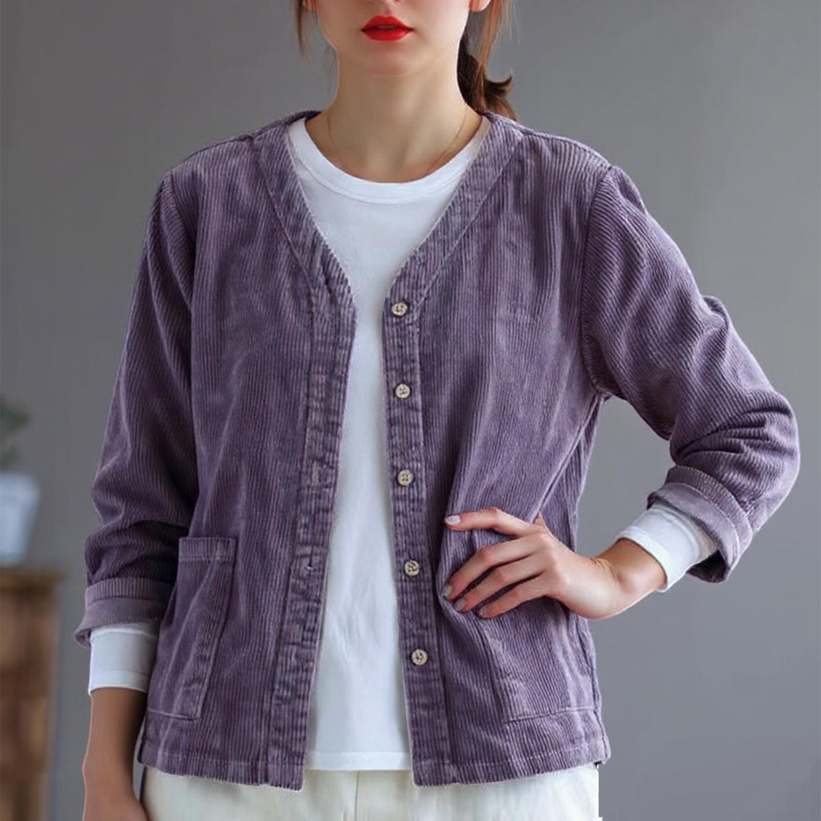 Женский ретро вельветовый кардиган свободного кроя с V-образным вырезом, полосатая велюровая рубашка, топ, куртка XL фиолетовый
Женский ретро вельветовый кардиган свободного кроя с V-образным вырезом, полосатая велюровая рубашка, топ, куртка XL фиолетовый