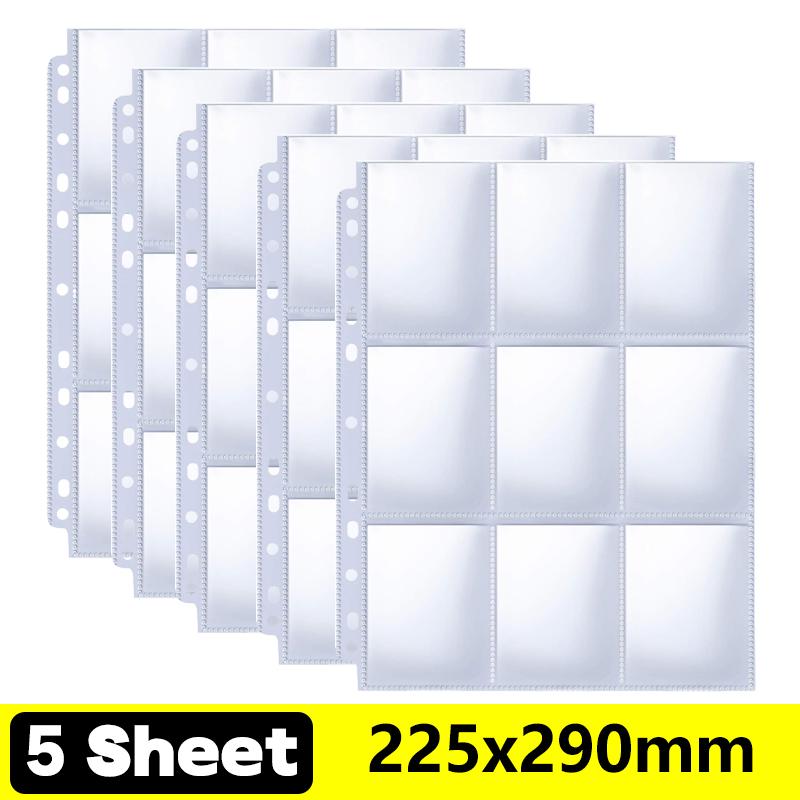 Album Binder Pages Double-Sided Trading Card Sleeves 9-Pocket Clear Plastic Game Card Protector For Gaming Card Idol Photo Album
Album Binder Pages Double-Sided Trading Card Sleeves 9-Pocket Clear Plastic Game Card Protector For Gaming Card Idol Photo Album