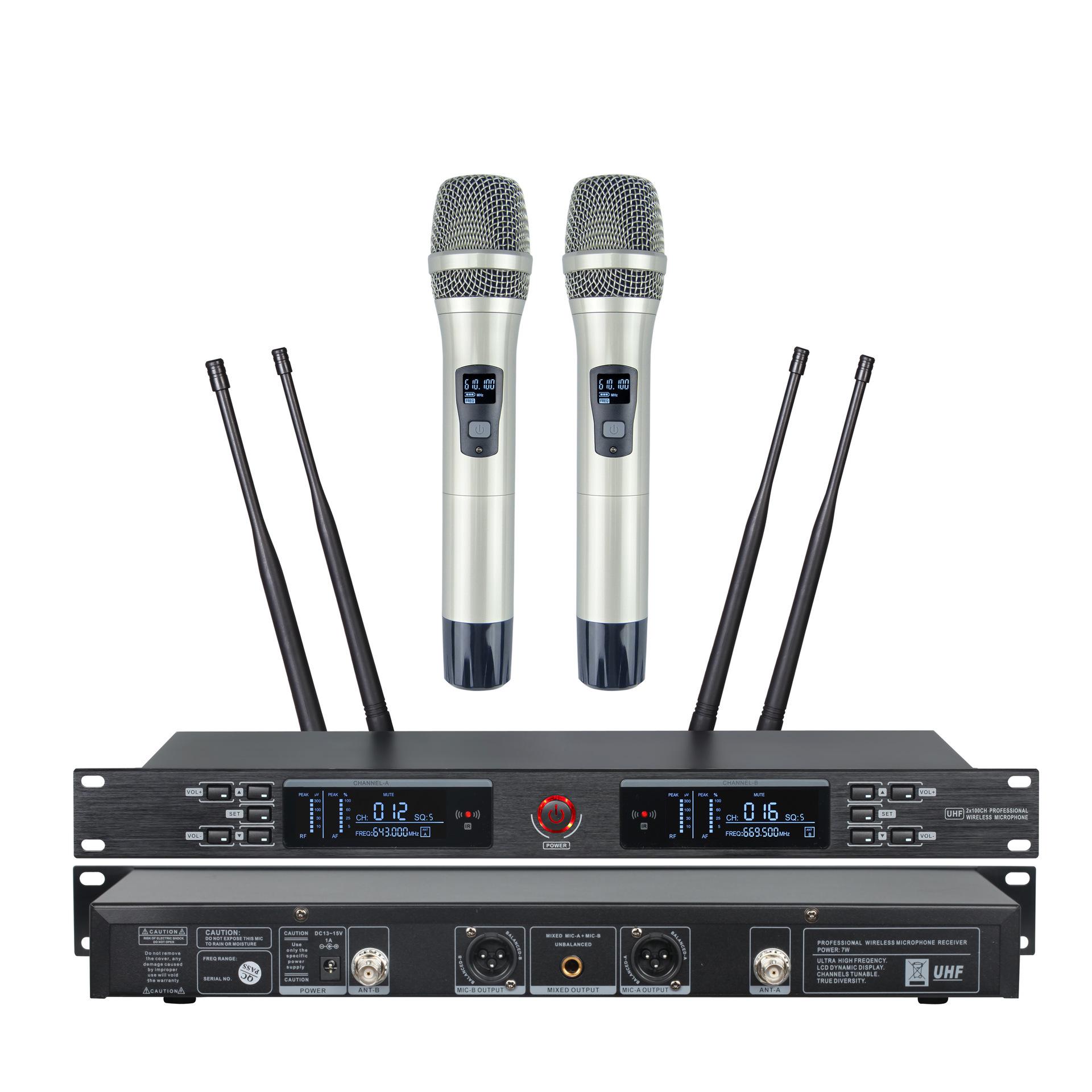 Wireless True Diversity Dual Microphones with High-Quality Sound In Stock UR3000 with Champagne Handheld
Wireless True Diversity Dual Microphones with High-Quality Sound In Stock UR3000 with Champagne Handheld