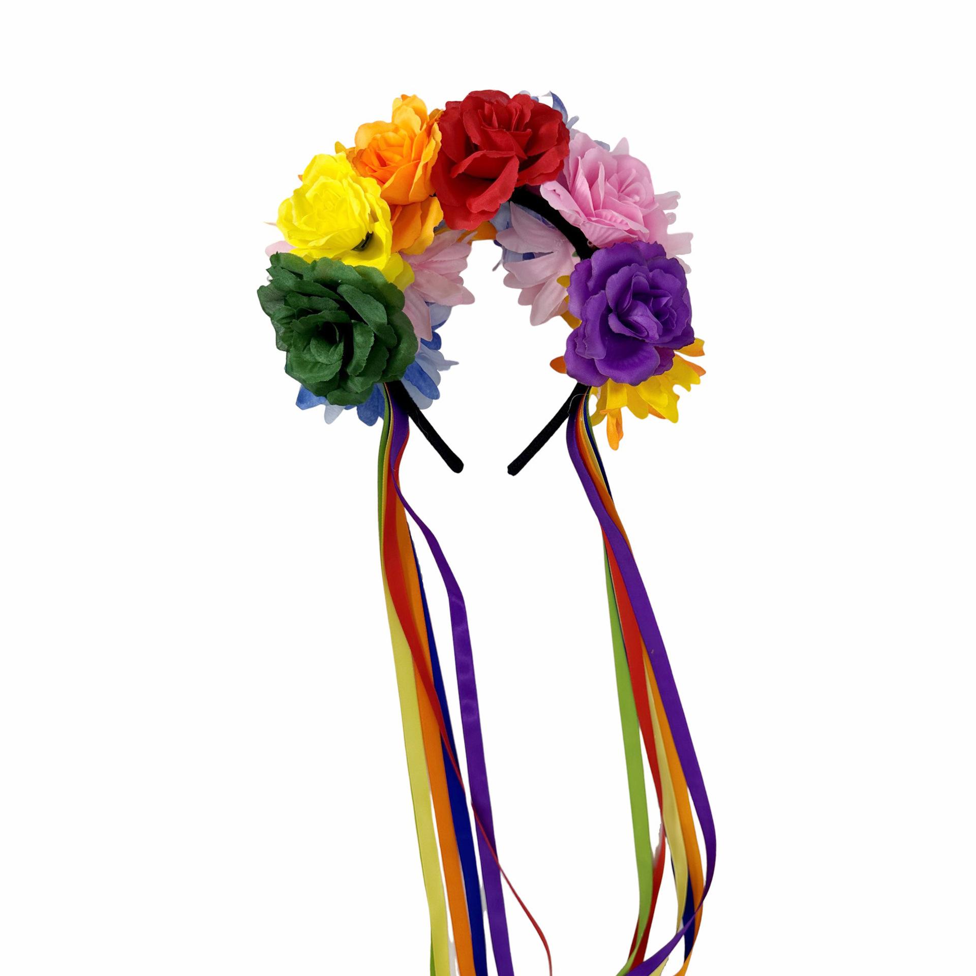 New rainbow color double-sided flower headband, rainbow festival party dress up streamer hair ornament flower headdress
New rainbow color double-sided flower headband, rainbow festival party dress up streamer hair ornament flower headdress