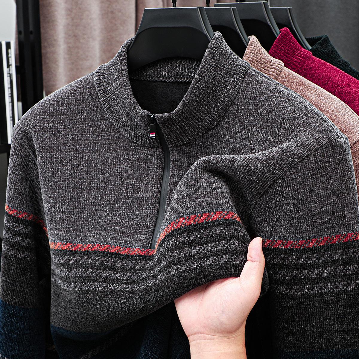 Men s Warm Chenille Half-High Collar Zipper Sweater - Winter Plus Velvet Knitwear Long Sleeve Base Layer. XXXXL (185-205 Jin) сірий колір
Men s Warm Chenille Half-High Collar Zipper Sweater - Winter Plus Velvet Knitwear Long Sleeve Base Layer. XXXXL (185-205 Jin) сірий колір