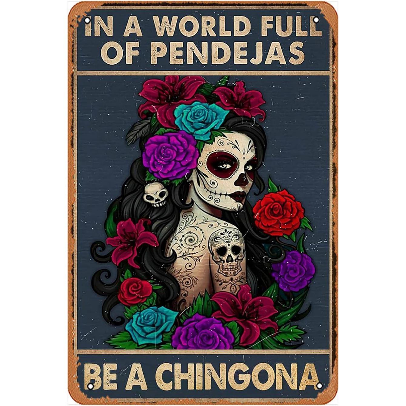 Vintage Be Chingona Mexican Woman Metal Wall Art Plaque Retro Tin Sign with Floral Design Perfect for Home Bar Kitchen 20x30cm(7.8x11.8inch)
Vintage Be Chingona Mexican Woman Metal Wall Art Plaque Retro Tin Sign with Floral Design Perfect for Home Bar Kitchen 20x30cm(7.8x11.8inch)