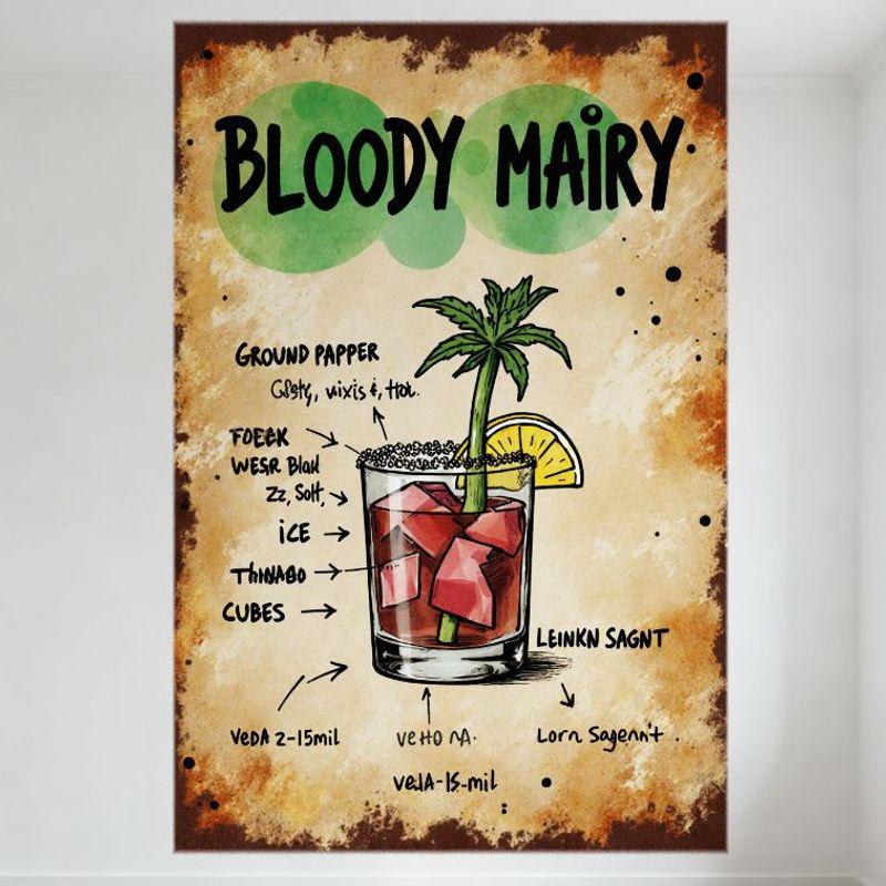 Vintage Bloody Mary Drink Metal Tin Sign Retro Hand - Drawn Recipe Art Wall Plaque for Bar Cafe Man Cave Home Decor 20x30cm(7.8x11.8inch)
Vintage Bloody Mary Drink Metal Tin Sign Retro Hand - Drawn Recipe Art Wall Plaque for Bar Cafe Man Cave Home Decor 20x30cm(7.8x11.8inch)