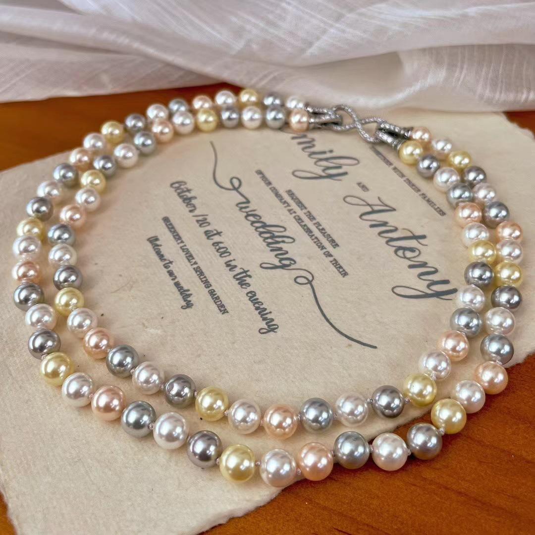 Vintage Highlight Imitation Shijia Round Bead Pearl Necklace High Sense Contrasting Color A Variety Of Ways To Wear Sweater Chain
Vintage Highlight Imitation Shijia Round Bead Pearl Necklace High Sense Contrasting Color A Variety Of Ways To Wear Sweater Chain