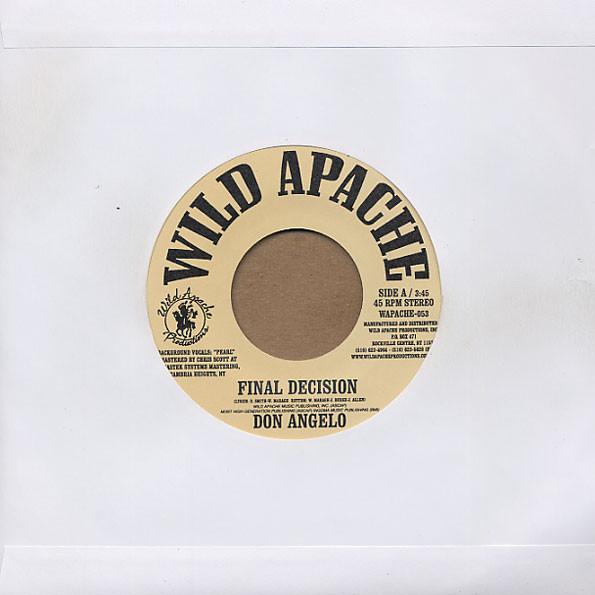 7inch Record DON ANGELO - Final Decision WAPACHE053 Wild Apache 2003 Jamaica Reggae, Ska & Dub Used
7inch Record DON ANGELO - Final Decision WAPACHE053 Wild Apache 2003 Jamaica Reggae, Ska & Dub Used