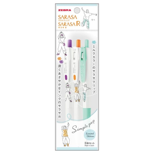 Zebra Gel Ballpoint Pen Sarasa R 0.4mm & Sarasa Clip 0.5mm Single Pop Trio Set P-JJS29-SP-T
Zebra Gel Ballpoint Pen Sarasa R 0.4mm & Sarasa Clip 0.5mm Single Pop Trio Set P-JJS29-SP-T