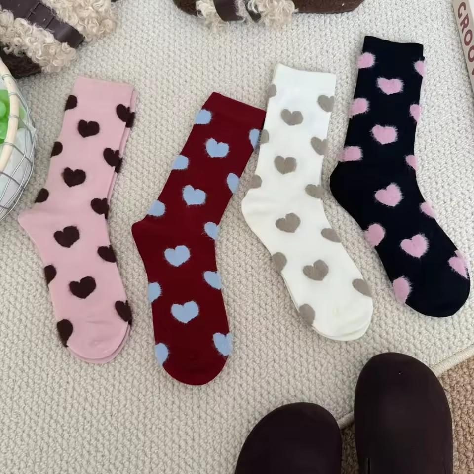 4 Pairs Women s Autumn Winter Flocking Mid-Calf Socks Color Block No-Show Crew Length Cozy Soft Fabric Korean Style Cute One Size
4 Pairs Women s Autumn Winter Flocking Mid-Calf Socks Color Block No-Show Crew Length Cozy Soft Fabric Korean Style Cute One Size