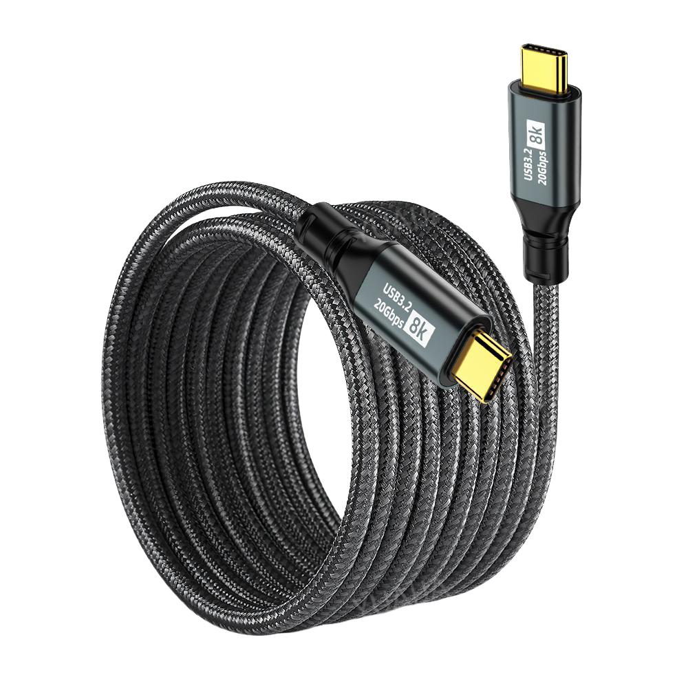 Type C to Type C PD100W Fast Charging Cable USB 3.2 20Gbps ThunderBolt 3 8K 3m Extend Data Cord For iPhone 15 Pro Max MacBook 0.5m чорний
Type C to Type C PD100W Fast Charging Cable USB 3.2 20Gbps ThunderBolt 3 8K 3m Extend Data Cord For iPhone 15 Pro Max MacBook 0.5m чорний