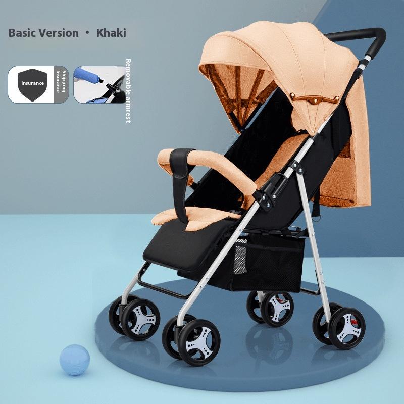 Коляска-прогулочная коляска может сидеть и лежать от 0 до 3 лет, легкая и складная, сборка одним щелчком, детская четырехколесная ходунка-коляска
