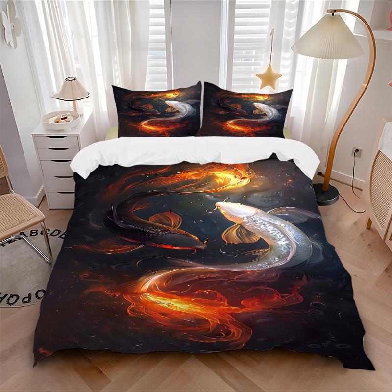 3pc Koi Fish Yin Yang Cover Set - 1 Quilt Cover + 2 Pillowcases, All Seasons Bedroom Setting, Perfect for Home037 135x200cm
3pc Koi Fish Yin Yang Cover Set - 1 Quilt Cover + 2 Pillowcases, All Seasons Bedroom Setting, Perfect for Home037 135x200cm