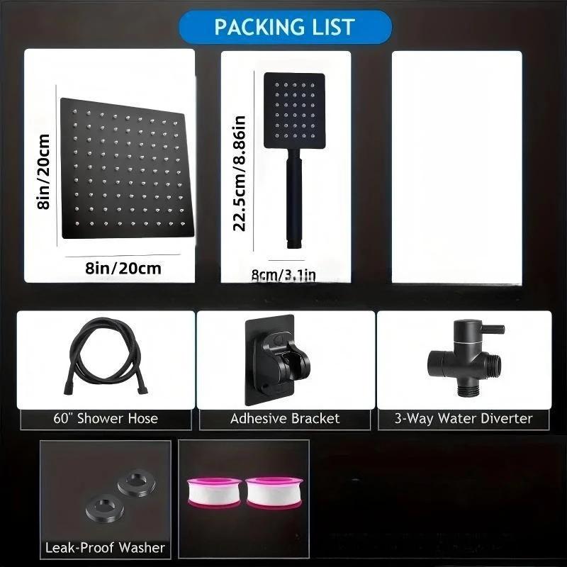 Black High Pressure Rainfall Shower Head/Handheld Shower Combo Handshower Height/Angle Adjustable Bathroom Accessories 8 inch чёрный
Black High Pressure Rainfall Shower Head/Handheld Shower Combo Handshower Height/Angle Adjustable Bathroom Accessories 8 inch чёрный