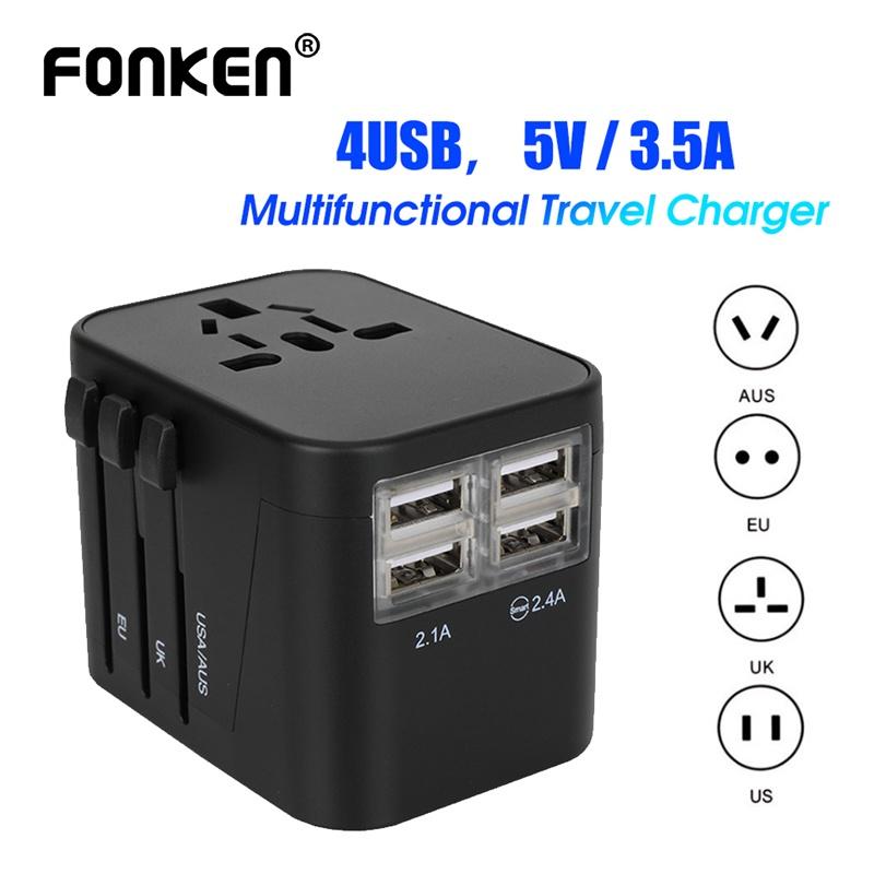 Универсальный адаптер для путешествий Fonken с 4 портами USB 5V / 3.5A All-in-one Настенное зарядное устройство Адаптер питания ЕС / Великобритания / США / AUS Plug для путешествий
Универсальный адаптер для путешествий Fonken с 4 портами USB 5V / 3.5A All-in-one Настенное зарядное устройство Адаптер питания ЕС / Великобритания / США / AUS Plug для путешествий