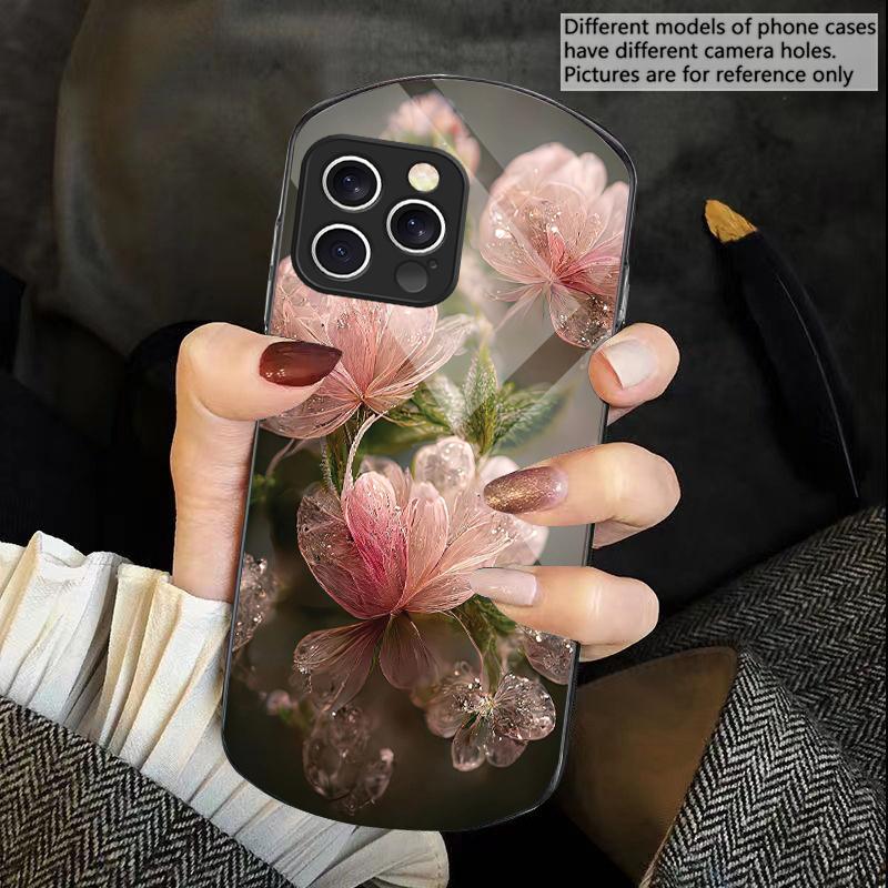 Pink Crystal Flower For iPhone 16 15 14 13 Plus 12 mini 11 Pro Max XR Xs X 7 8 6 6S 2022 Elliptical Tempered Glass Phone Case iPhone 15 Pro Max
Pink Crystal Flower For iPhone 16 15 14 13 Plus 12 mini 11 Pro Max XR Xs X 7 8 6 6S 2022 Elliptical Tempered Glass Phone Case iPhone 15 Pro Max