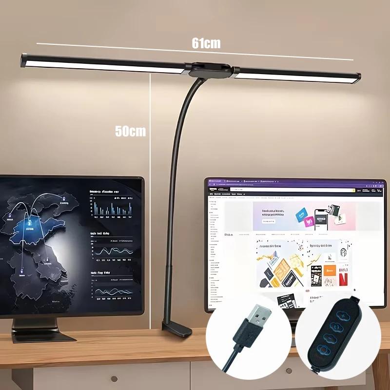 LED Desk Lamp for Home Office Eye-Caring Monitor TableLamp with Clamp Color Changing Dimmable with Flexible Gooseneck DoubleHead чорний
LED Desk Lamp for Home Office Eye-Caring Monitor TableLamp with Clamp Color Changing Dimmable with Flexible Gooseneck DoubleHead чорний