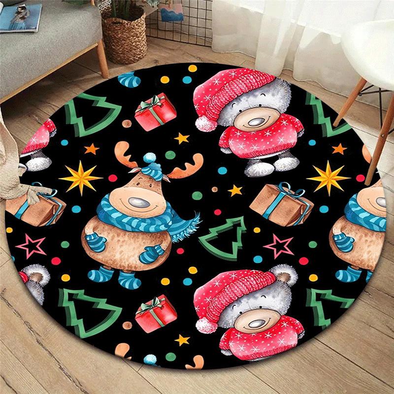 1pc Soft, Absorbent & Non-Slip Elk and Bear Wearing Hats Round Rug, Perfect for Entryway, Living Room, Bedroom Decor, Machine Washable Flann 80cm by 80cm
1pc Soft, Absorbent & Non-Slip Elk and Bear Wearing Hats Round Rug, Perfect for Entryway, Living Room, Bedroom Decor, Machine Washable Flann 80cm by 80cm