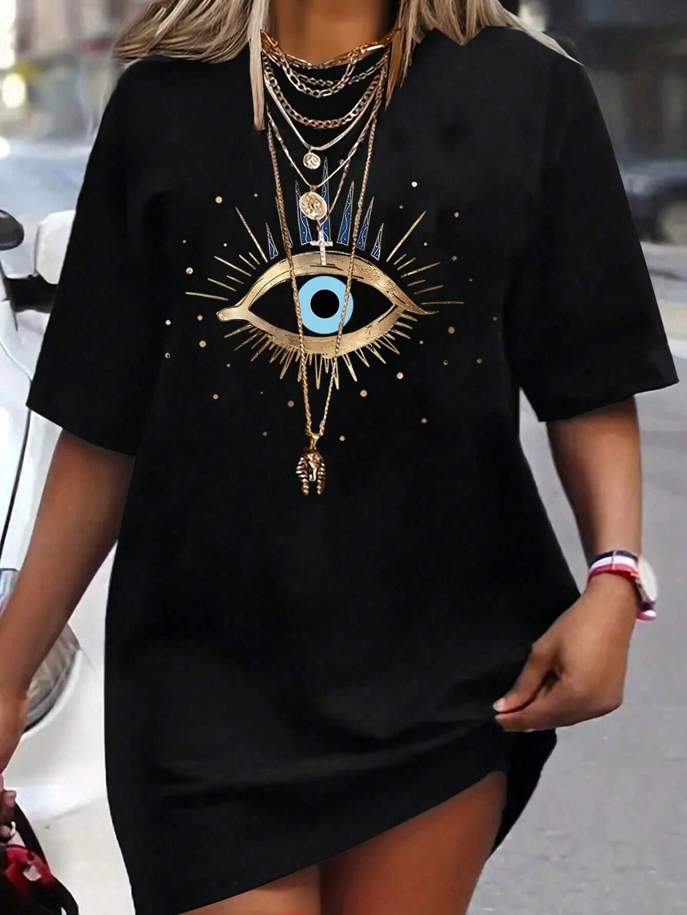 Платье мини с коротким рукавом, круглым вырезом, свободного кроя, большого размера, летнее, женское, с принтом тотем, крестом, подсолнухом, повседневное, приталенное 4XL
Платье мини с коротким рукавом, круглым вырезом, свободного кроя, большого размера, летнее, женское, с принтом тотем, крестом, подсолнухом, повседневное, приталенное 4XL