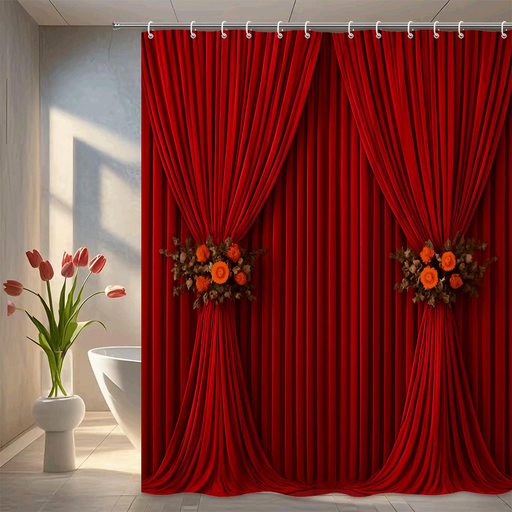 Red Velvet Theater Curtain Shower Curtain Elegant Drapes With Floral Bouquet Stage Style Bathroom Decor Waterproof Quick Setup W60H190(CM)-1 Pcs
Red Velvet Theater Curtain Shower Curtain Elegant Drapes With Floral Bouquet Stage Style Bathroom Decor Waterproof Quick Setup W60H190(CM)-1 Pcs