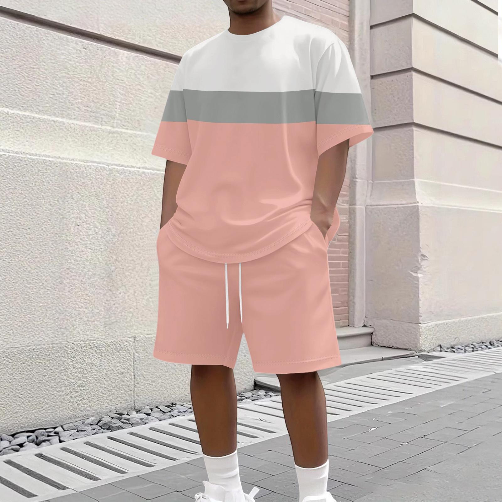 Men s Casual Striped Print Short Sleeve Crew Neck Top and Shorts Set Lightweight Comfortable Summer Outfit for Everyday Wear XXXL рожевий
Men s Casual Striped Print Short Sleeve Crew Neck Top and Shorts Set Lightweight Comfortable Summer Outfit for Everyday Wear XXXL рожевий