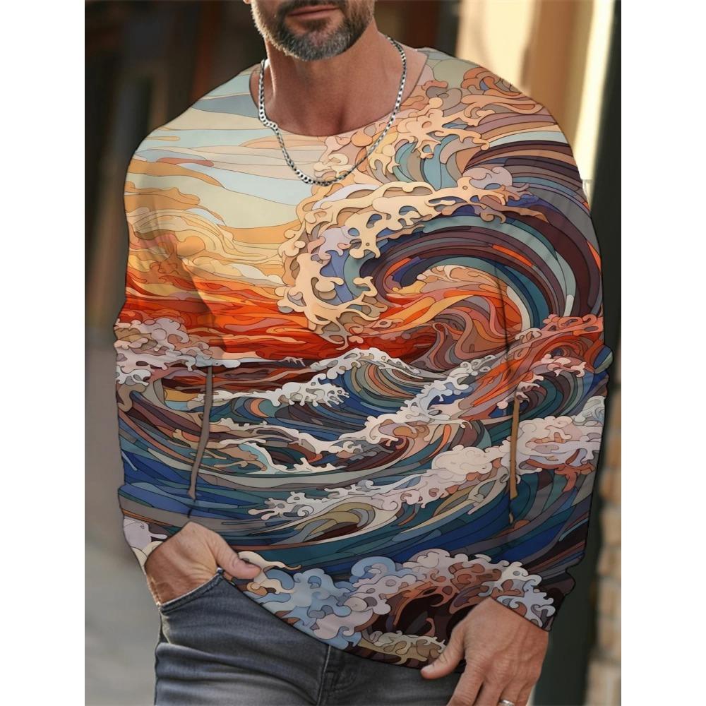 Весенне-осенний топ с круглым вырезом и 3D-принтом в стиле укиё-э, модные повседневные мужские футболки с длинным рукавом 5XL
Весенне-осенний топ с круглым вырезом и 3D-принтом в стиле укиё-э, модные повседневные мужские футболки с длинным рукавом 5XL