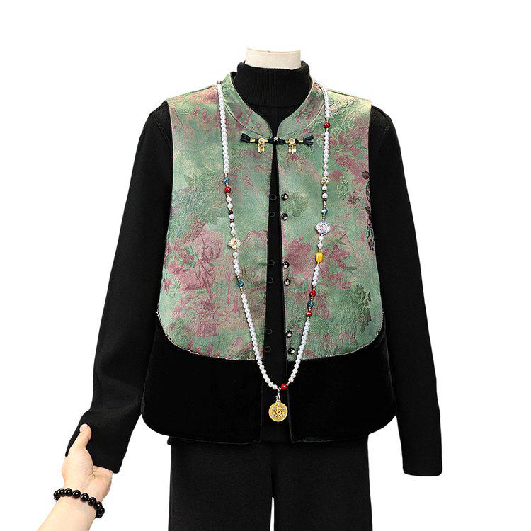 Spring & Autumn Retro Print Sleeveless Vest for Middle-Aged and Elderly Women - Perfectly Paired with a Pearl Necklace 2XL зелений
Spring & Autumn Retro Print Sleeveless Vest for Middle-Aged and Elderly Women - Perfectly Paired with a Pearl Necklace 2XL зелений