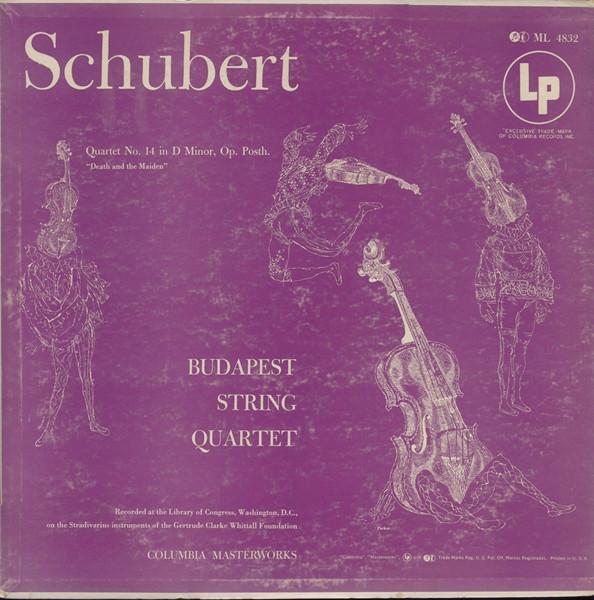 LP Record SCHUBERT BUDAPEST STRING QUARTET Quartet No. 14 D Minor Op. Posth. ML4832 COLUMBIA MASTE US Classical Used
LP Record SCHUBERT BUDAPEST STRING QUARTET Quartet No. 14 D Minor Op. Posth. ML4832 COLUMBIA MASTE US Classical Used