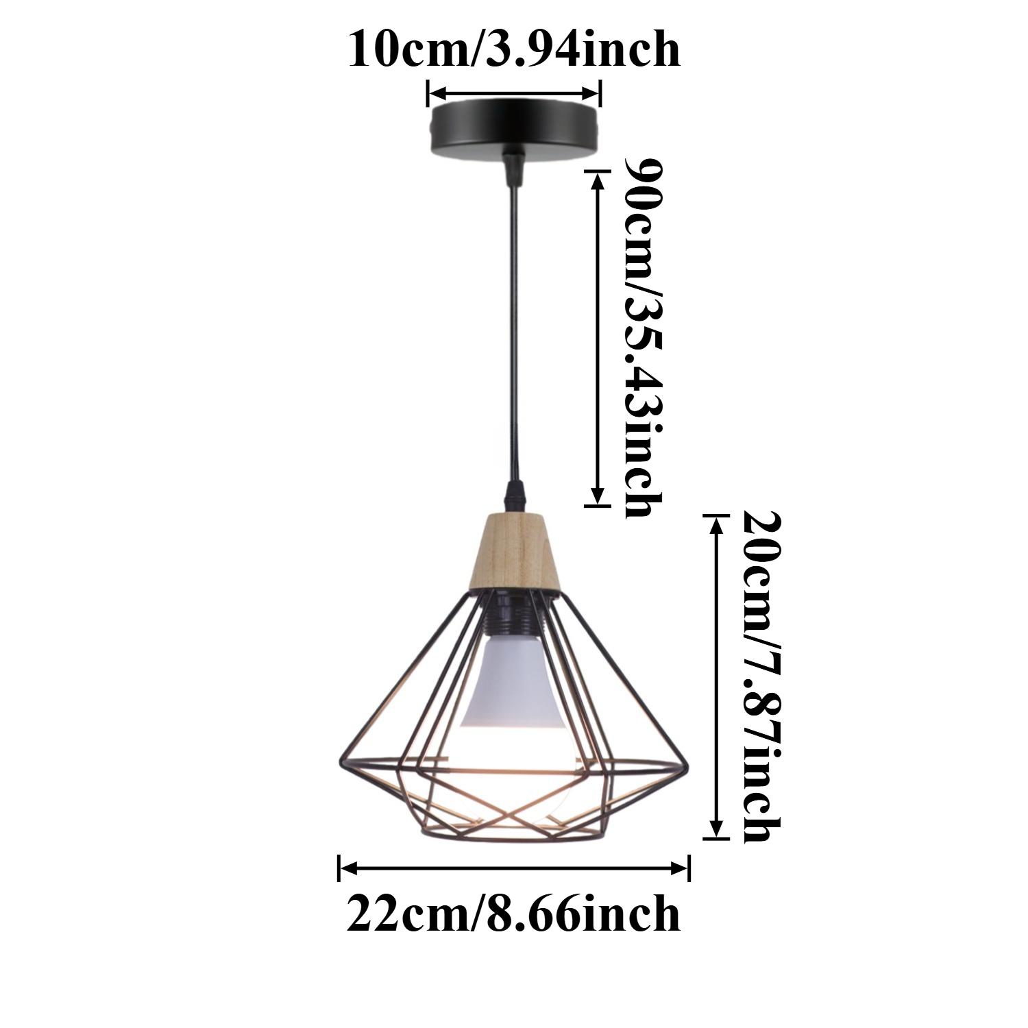 JOYINLED Vintage 3-Way Rectangular Cluster Pendant Light, Industrial Wood Metal Cage Chandelier for Hallway, Entryway, Stairwell NO E27 Bulb
JOYINLED Vintage 3-Way Rectangular Cluster Pendant Light, Industrial Wood Metal Cage Chandelier for Hallway, Entryway, Stairwell NO E27 Bulb