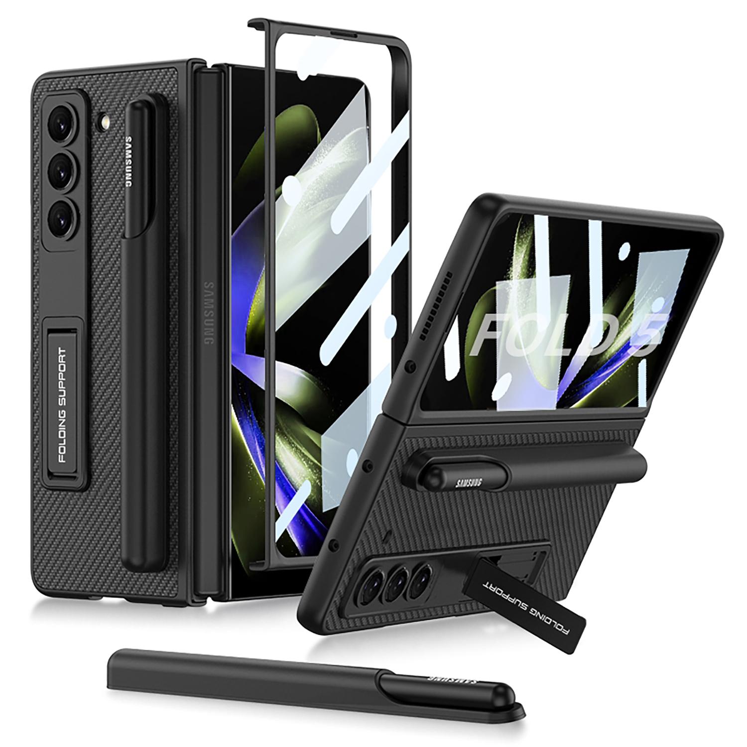 For Samsung Galaxy Z Fold 5 Case Ultra Thin Plain Leather Matte Bracket With Pen Holder Tempered Film Folding Shockproof Cover
For Samsung Galaxy Z Fold 5 Case Ultra Thin Plain Leather Matte Bracket With Pen Holder Tempered Film Folding Shockproof Cover