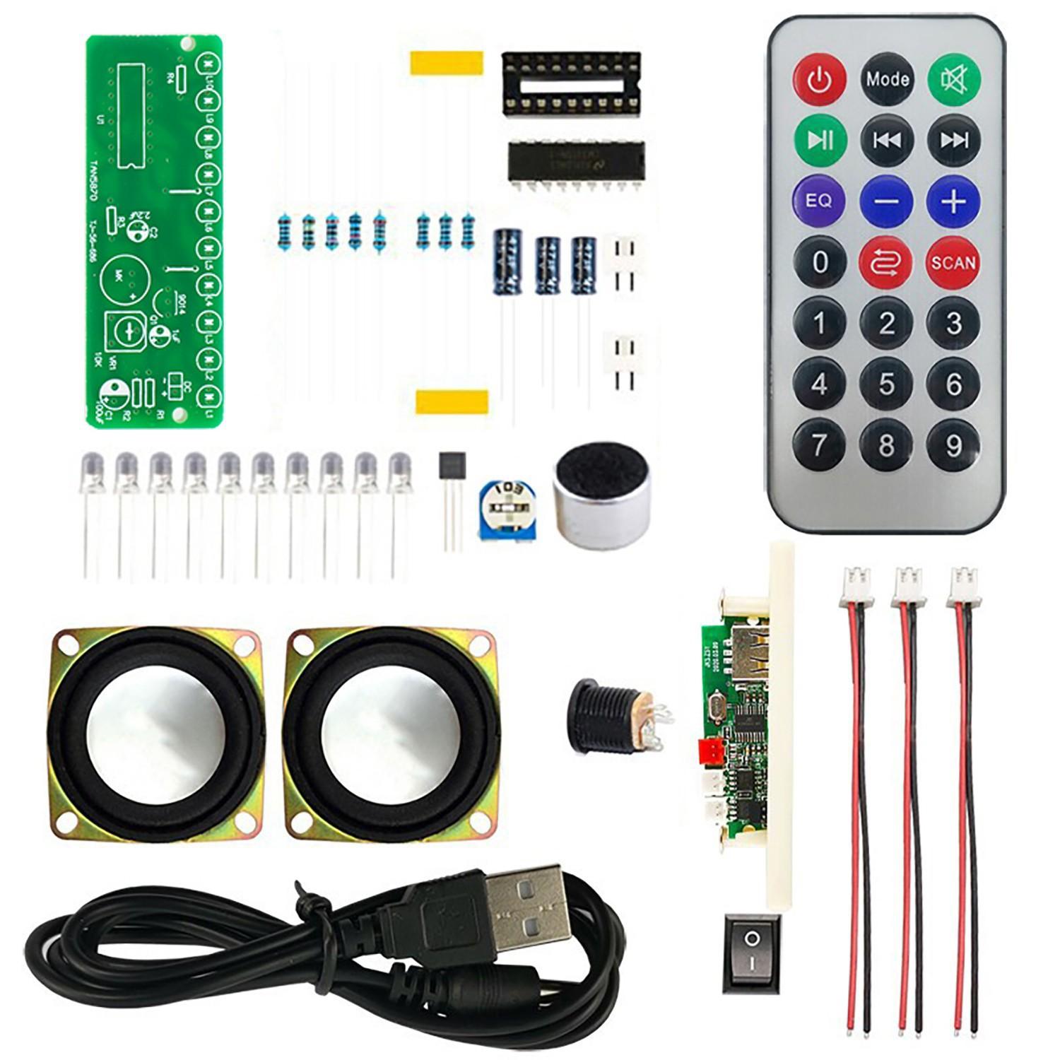 Dual Channel Mini Speaker DIY Kit, Multifunction Music Spectrum MP3 Power Amplifier Welding Assembly Electronic Set
Dual Channel Mini Speaker DIY Kit, Multifunction Music Spectrum MP3 Power Amplifier Welding Assembly Electronic Set
