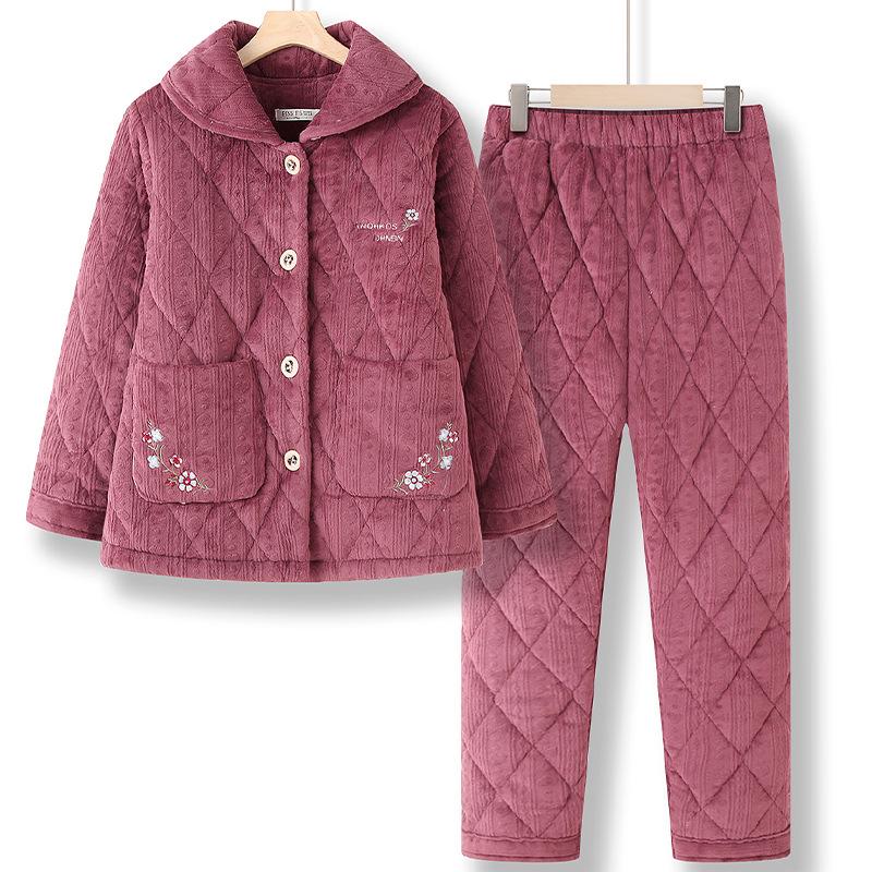 Women s Winter Pajama Set: Three-Layer, Fleece-Lined, Warm Homewear for Middle-Aged and Elderly Moms and Grandmas L (up to 100 lbs)
Women s Winter Pajama Set: Three-Layer, Fleece-Lined, Warm Homewear for Middle-Aged and Elderly Moms and Grandmas L (up to 100 lbs)
