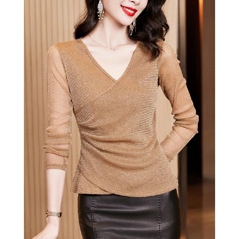 Women s New Spring and Autumn Cross V-Neck Fashionable Versatile Shiny Mesh Long Sleeve Top 3XL хакі
Women s New Spring and Autumn Cross V-Neck Fashionable Versatile Shiny Mesh Long Sleeve Top 3XL хакі