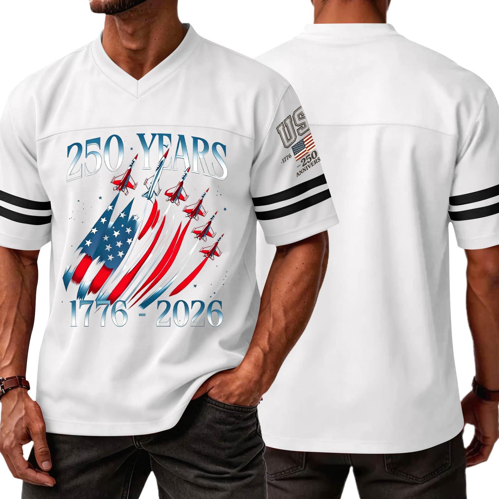 Men V Neck Short Sleeve Jersey Style T Shirt with 250 Years 1776 2026 Print and Graphic Sports Top M білий
Men V Neck Short Sleeve Jersey Style T Shirt with 250 Years 1776 2026 Print and Graphic Sports Top M білий