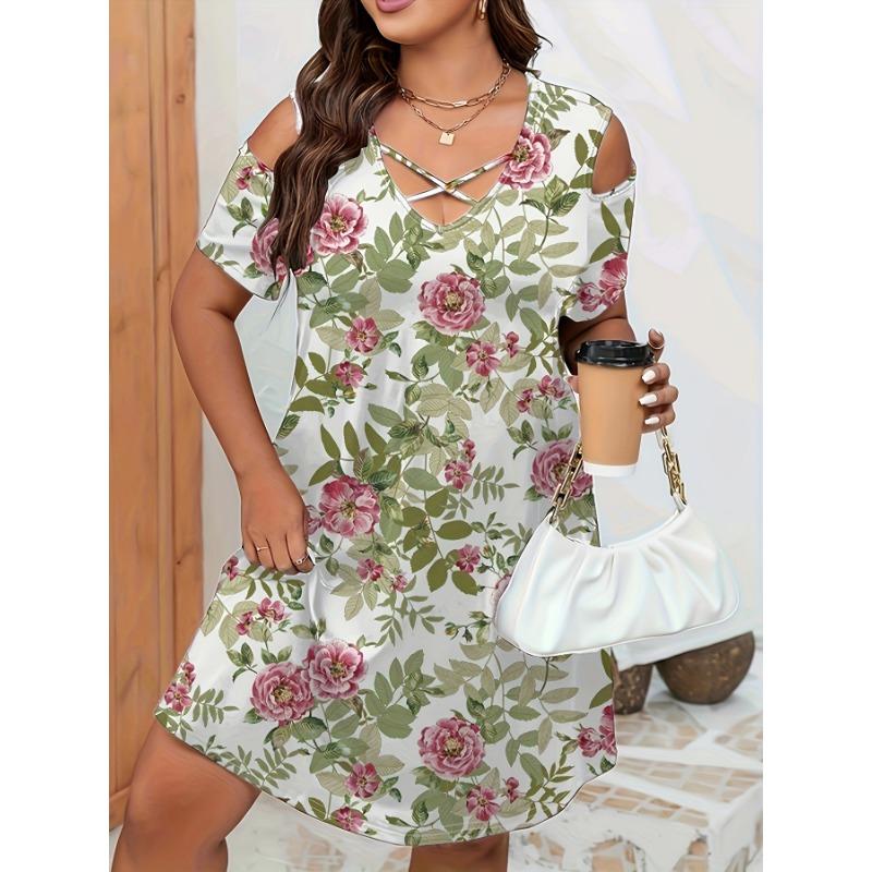 Off Shoulder Summer Printed Floral Short Dress Large Size Elegant Fashion Sweet Loose A-line Party Dress Sweet Short Sleeve Party V Neck Sexy Clothing XL
Off Shoulder Summer Printed Floral Short Dress Large Size Elegant Fashion Sweet Loose A-line Party Dress Sweet Short Sleeve Party V Neck Sexy Clothing XL