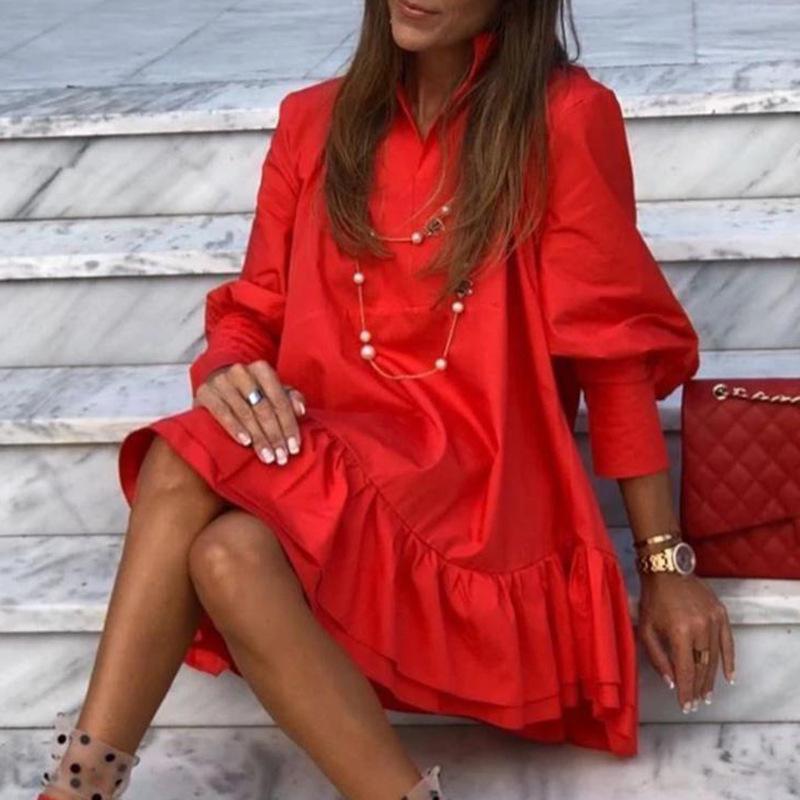 Women s Solid Color Long-Sleeve Mini Dress with Back Ruffle – European & American Style S
Women s Solid Color Long-Sleeve Mini Dress with Back Ruffle – European & American Style S