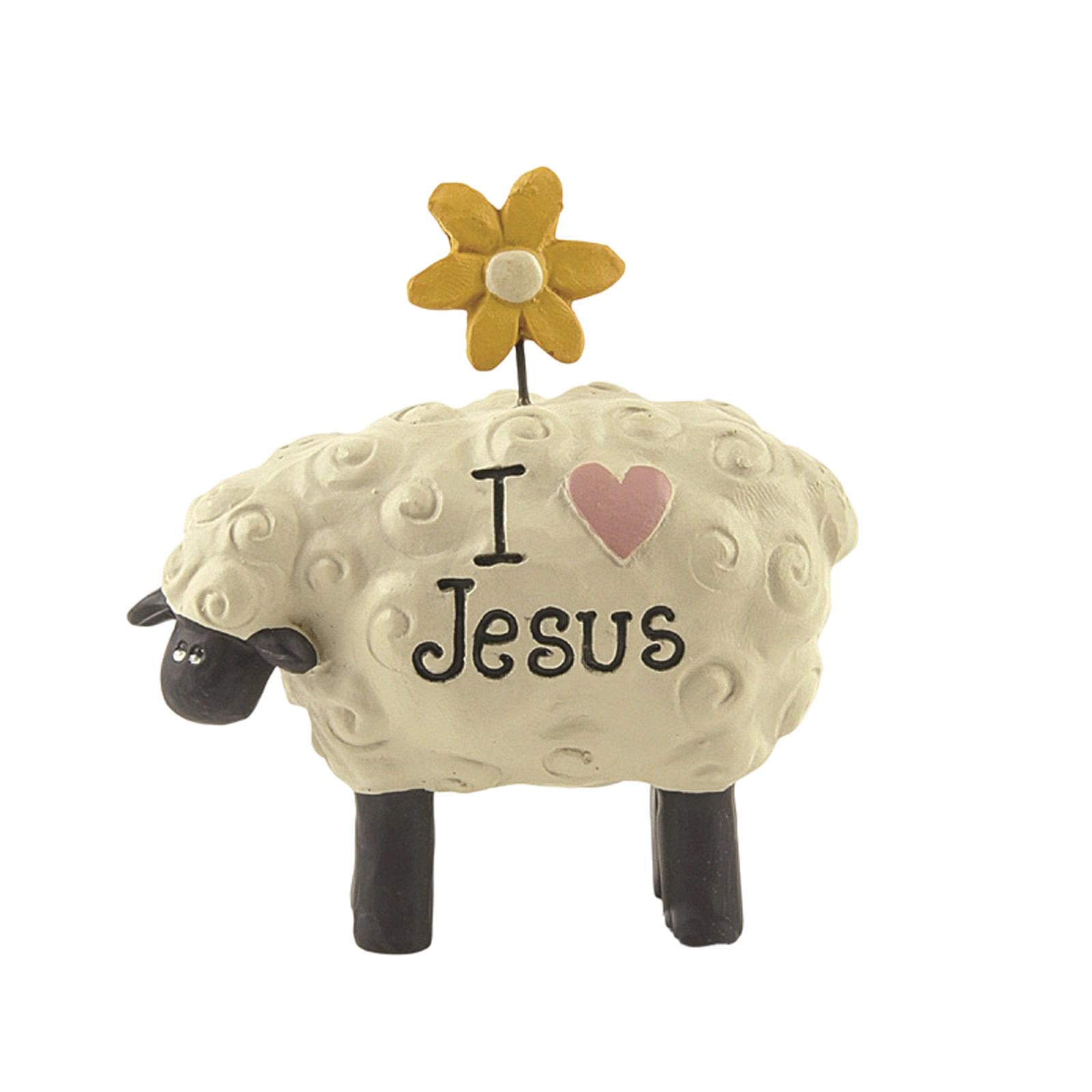 Resin Sheep Figurine with Flower Decoration I Love Jesus Inscription Religious Home Decor Gift Item Collectible Figurine
Resin Sheep Figurine with Flower Decoration I Love Jesus Inscription Religious Home Decor Gift Item Collectible Figurine