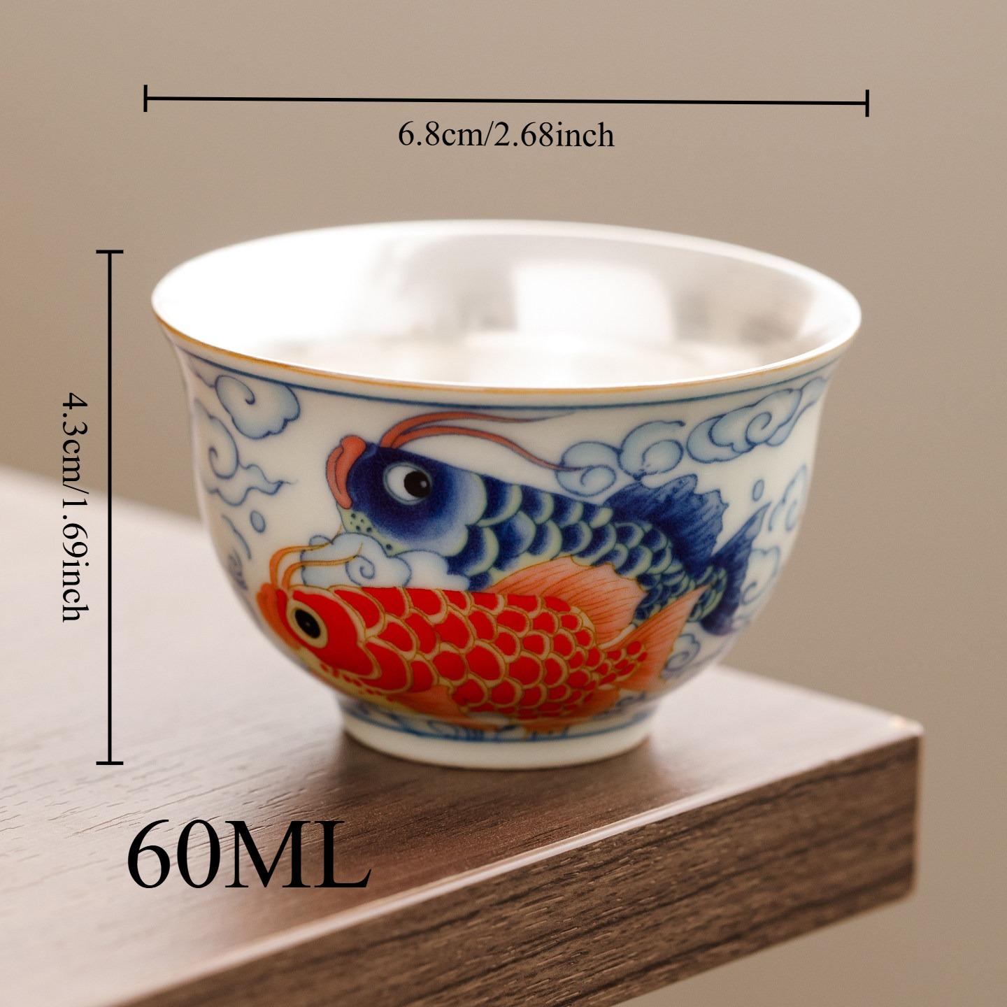 999 Sterling Silver Koi Tea Cup Ceramic Gongfu Tea Cup Office & Homeware Tea Cup 60ml
999 Sterling Silver Koi Tea Cup Ceramic Gongfu Tea Cup Office & Homeware Tea Cup 60ml