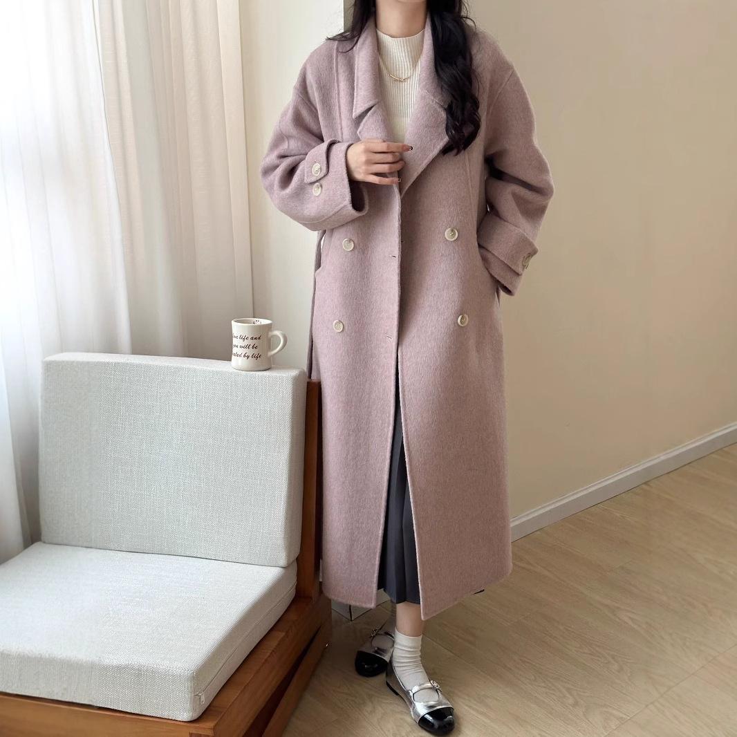 Корейское шерстяное пальто с воротником Dongdaemun, сшитое вручную, с двух сторон, для женщин, шерстяное пальто средней длины в стиле темперамент M
Корейское шерстяное пальто с воротником Dongdaemun, сшитое вручную, с двух сторон, для женщин, шерстяное пальто средней длины в стиле темперамент M