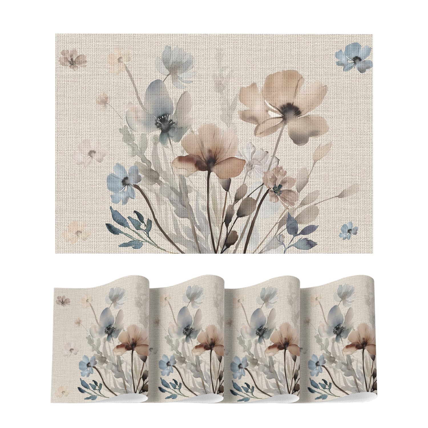 Brown Poppy Floral Vinyl Spring Placemats Set of 6, Wipeable Plastic Woven PVC Table Mats for Party Kitchen Dining Decor, 12x18 Inch 12 x 18 , Rectangular Set of 4
Brown Poppy Floral Vinyl Spring Placemats Set of 6, Wipeable Plastic Woven PVC Table Mats for Party Kitchen Dining Decor, 12x18 Inch 12 x 18 , Rectangular Set of 4