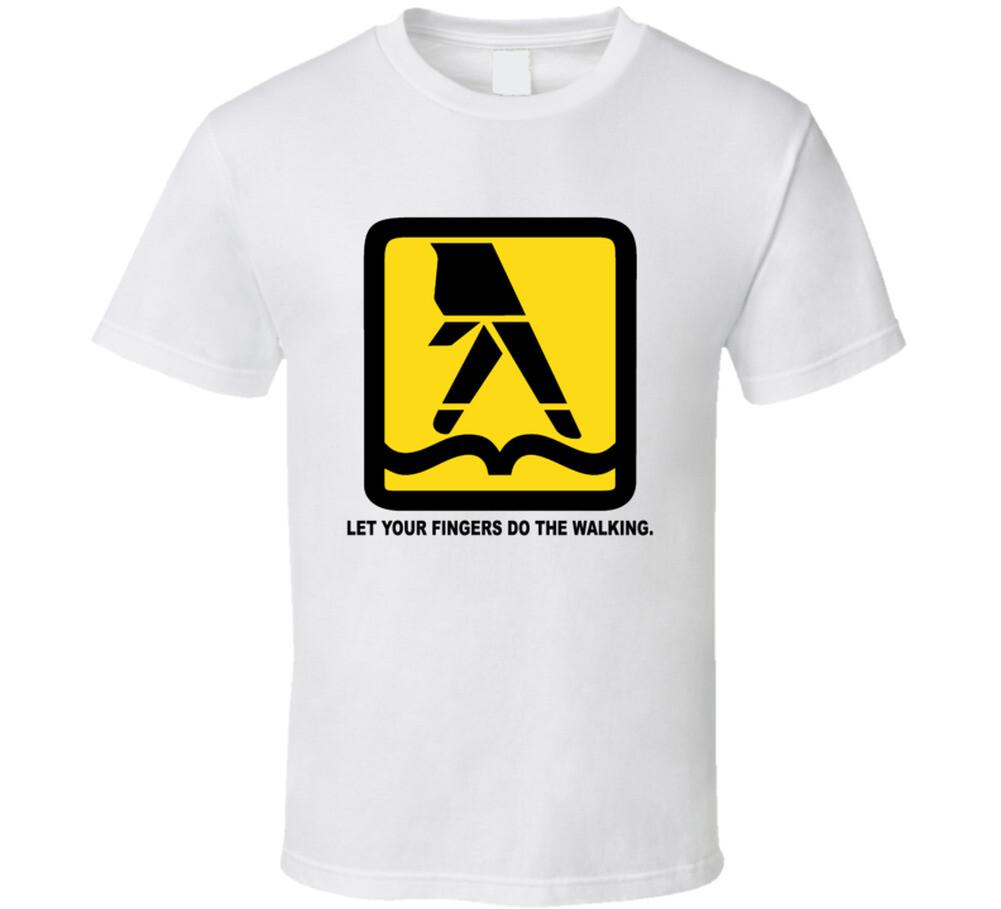 Let Your Fingers Do The Walking Yellow Pages Most Memorable Ad Slogan T Shirt Mens Womens Tees Top XL
Let Your Fingers Do The Walking Yellow Pages Most Memorable Ad Slogan T Shirt Mens Womens Tees Top XL