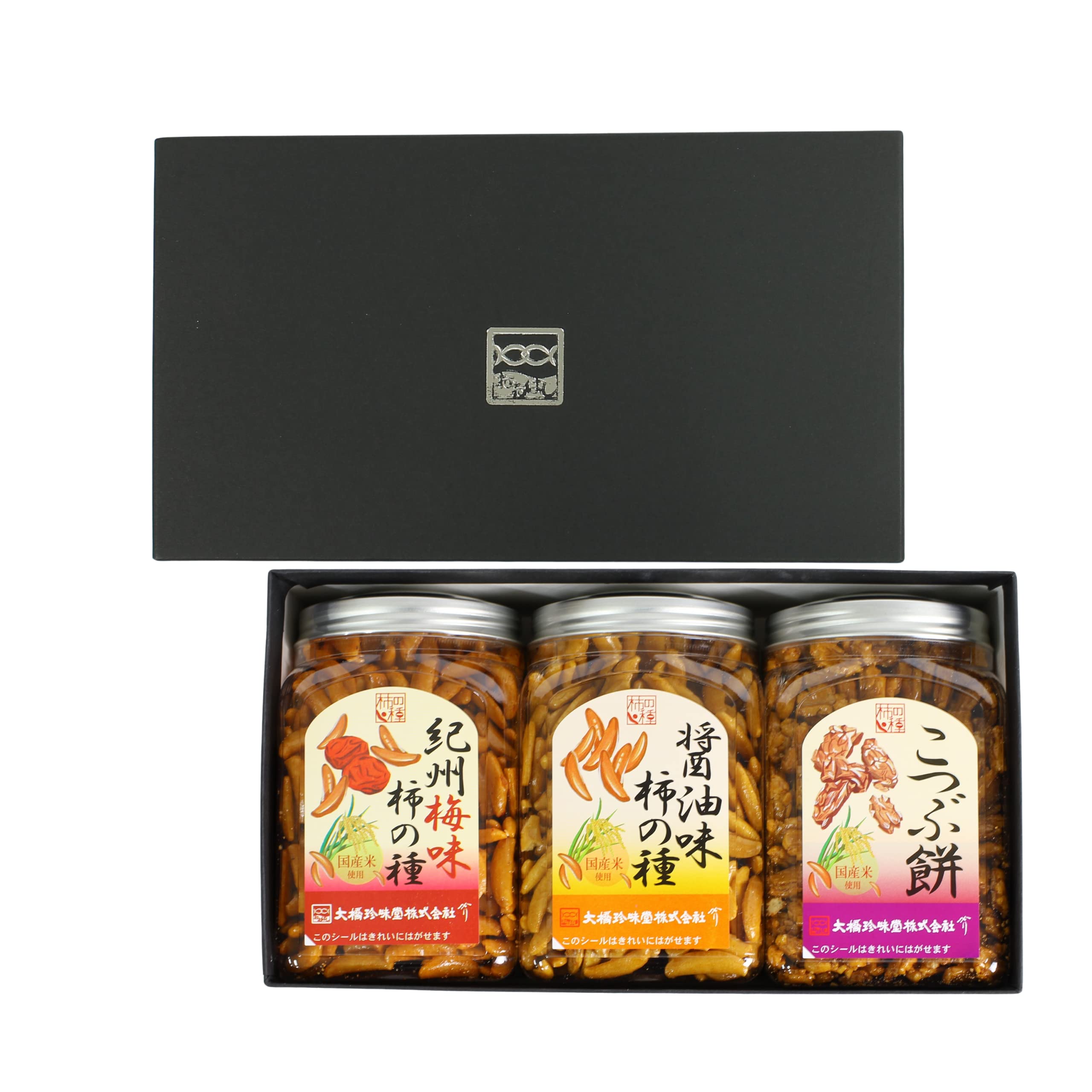 Assorted Kakinotane Pot Gift Kishu Plum Flavored Soy Sauce Flavored and Kotsubumochi Rice 3-Piece Set Kakinotane, Kakinotane, (Small Cakes)
Assorted Kakinotane Pot Gift Kishu Plum Flavored Soy Sauce Flavored and Kotsubumochi Rice 3-Piece Set Kakinotane, Kakinotane, (Small Cakes)