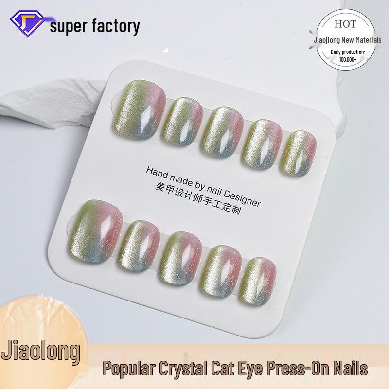 Jiaolong Cat Eye Nail Tips: Handmade, Wearable, Colorful Nail Art Stickers Extra Small
Jiaolong Cat Eye Nail Tips: Handmade, Wearable, Colorful Nail Art Stickers Extra Small