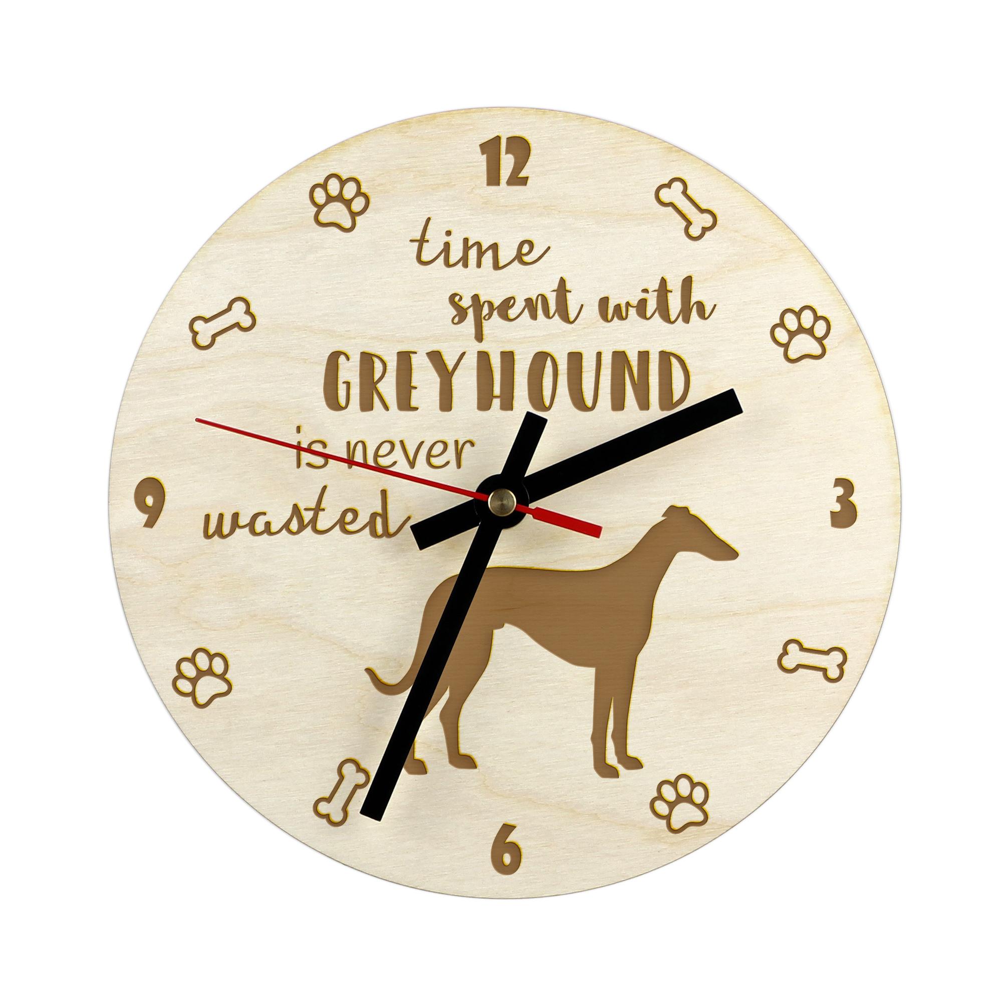 Greyhound, English Greyhound - clock with dog, wooden clock with engraving, personalised clock by Art-Dog
Greyhound, English Greyhound - clock with dog, wooden clock with engraving, personalised clock by Art-Dog