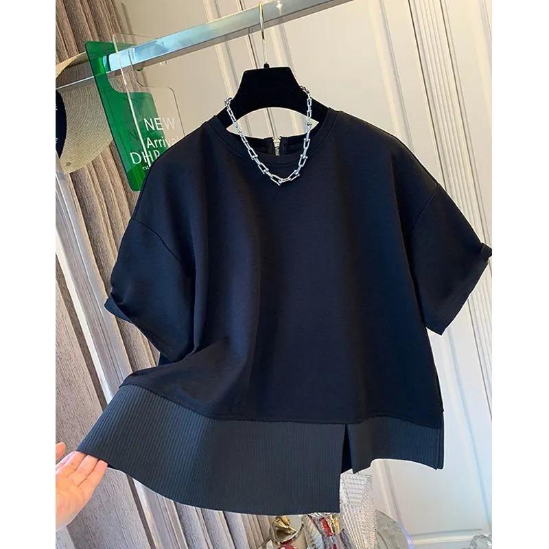 Black Short-sleeved T-shirt for Women Summer High-end Loose Temperament Casual Top 2XL чорний
Black Short-sleeved T-shirt for Women Summer High-end Loose Temperament Casual Top 2XL чорний