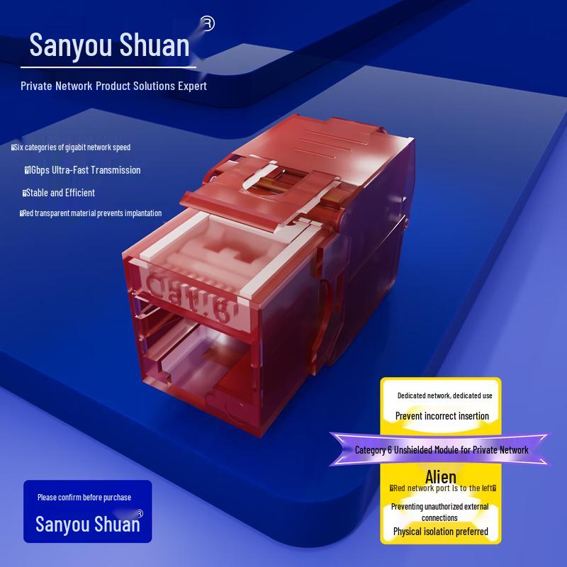 Sanyou Shuan Cat6 Secure Network Conversion Module Unshielded Module
Sanyou Shuan Cat6 Secure Network Conversion Module Unshielded Module