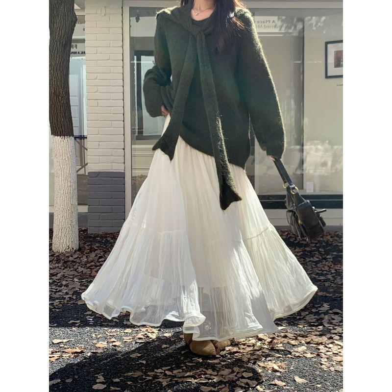 White Elegant Mesh Skirt Women s Autumn High Waist Slim Looking Drape Fairy Dress Gentle Easiest for Match A- line Dress Sweater One size
White Elegant Mesh Skirt Women s Autumn High Waist Slim Looking Drape Fairy Dress Gentle Easiest for Match A- line Dress Sweater One size