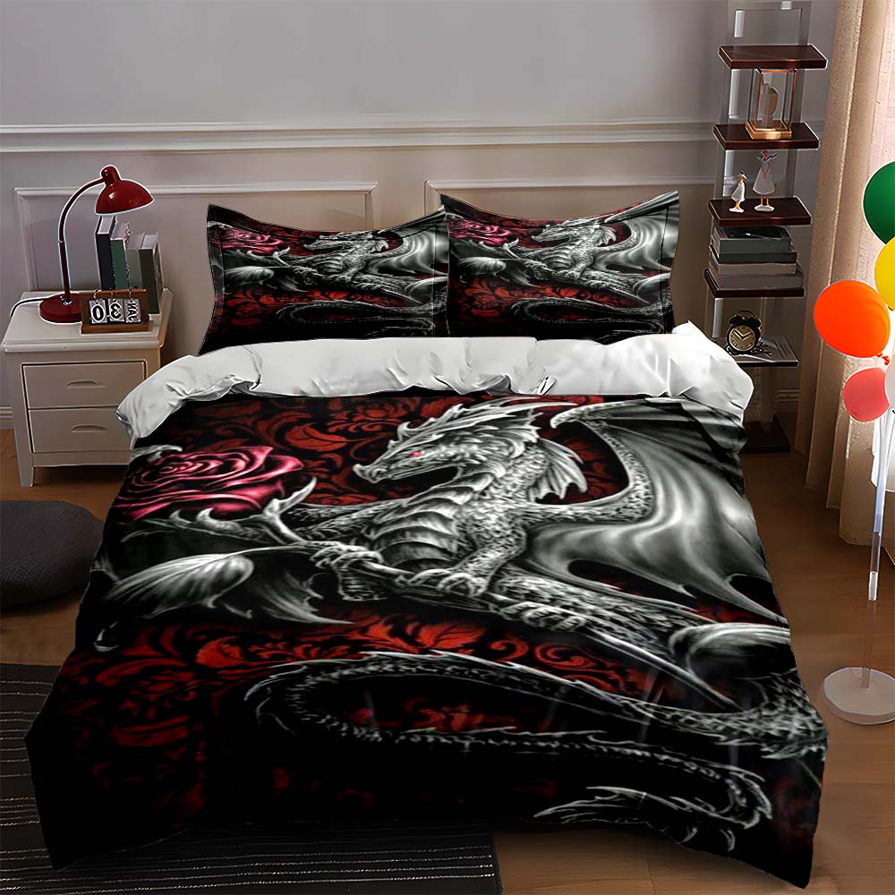 Dragon rose motif Bedding Duvet cover sets Duvet covers Pillowcases gifts (1 * Duvet Cover 2 * Pillowcases, without duvet insert) 135x200cm
Dragon rose motif Bedding Duvet cover sets Duvet covers Pillowcases gifts (1 * Duvet Cover 2 * Pillowcases, without duvet insert) 135x200cm