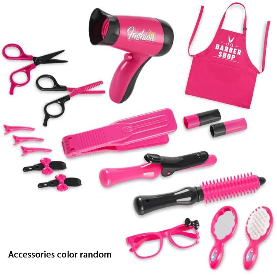 17pcs Pretend Play Hair Salon Set For Girls, Including Hair Dryer Toy,Hair Cutting Cape Styling Accessories,Toys For Girls
17pcs Pretend Play Hair Salon Set For Girls, Including Hair Dryer Toy,Hair Cutting Cape Styling Accessories,Toys For Girls