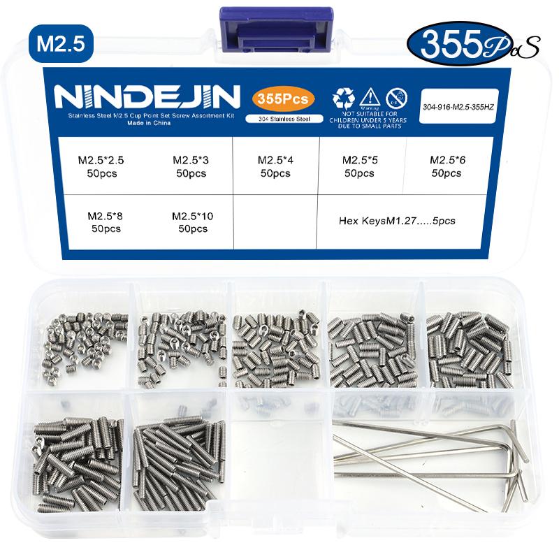 NINDEJIN Grub Screw Kit M2-M10 304 Stainless Steel Hex Socket Cup Point Set Screw Headless Screw Assortment Kit With Hex Keys
NINDEJIN Grub Screw Kit M2-M10 304 Stainless Steel Hex Socket Cup Point Set Screw Headless Screw Assortment Kit With Hex Keys