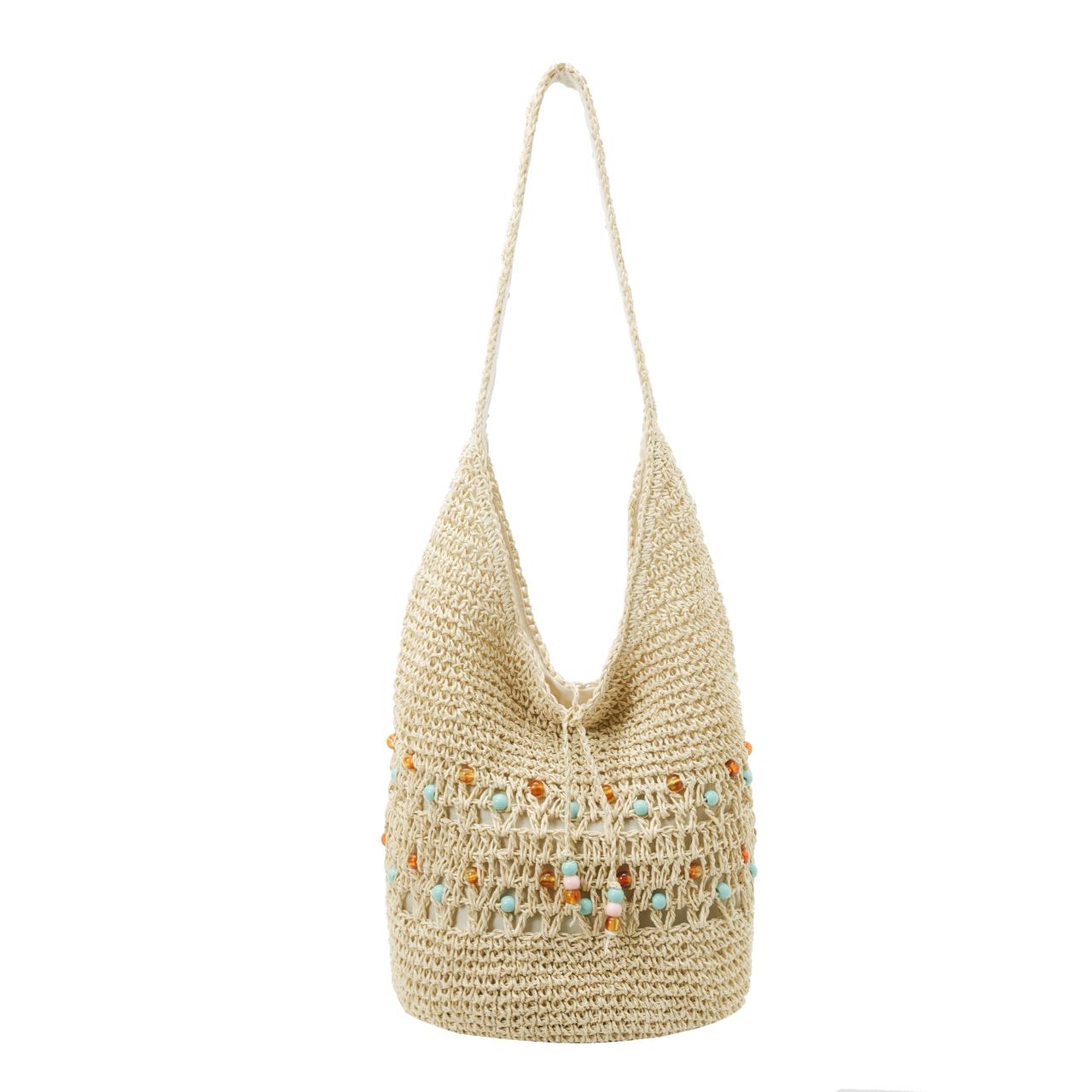 Summer Woven Straw Vacation Shoulder Bags Drawstring Lightweight Shoulder Bags Colorful Beads Bohemian Style Handbags for Women бежевый
Summer Woven Straw Vacation Shoulder Bags Drawstring Lightweight Shoulder Bags Colorful Beads Bohemian Style Handbags for Women бежевый